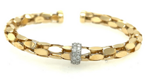 18K White & Yellow Gold Diamond Bangle