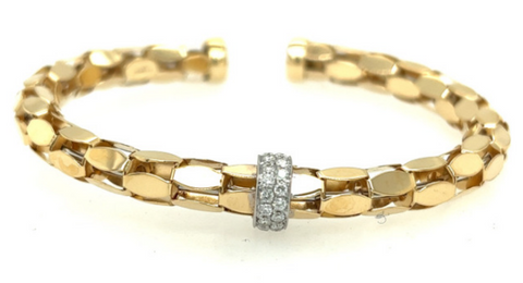 18K White & Yellow Gold Diamond Bangle