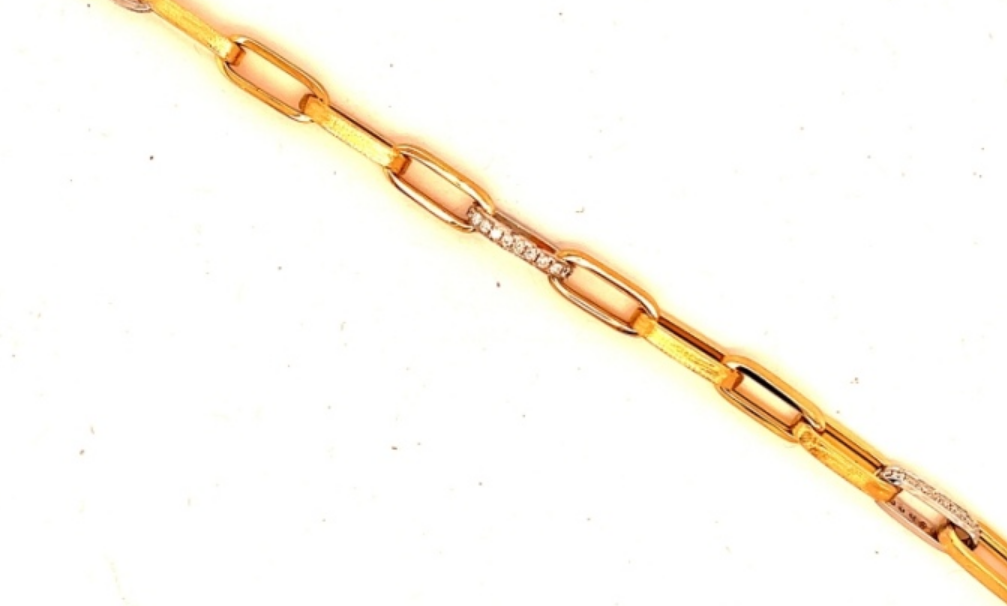18K White and Yellow Gold Diamond Link Bracelet