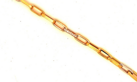 18K White and Yellow Gold Diamond Link Bracelet