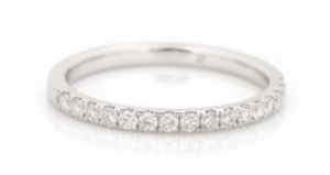 14K White Gold Half-Eternity Diamond Stacking Band