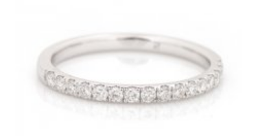 14K White Gold Half-Eternity Diamond Stacking Band