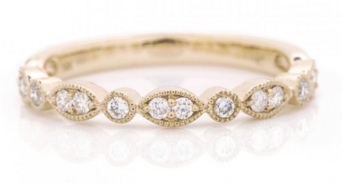 14K Yellow Gold Marquise Illusion Stackable Band