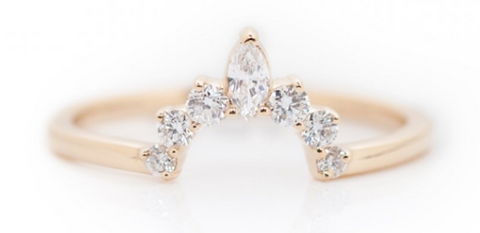 14K Yellow Gold Diamond Nesting Band