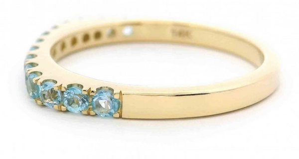 14K Yellow Gold Gemstone Bar Illusion Ring