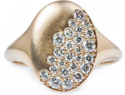 14K Yellow Gold Scattered Diamond Ring