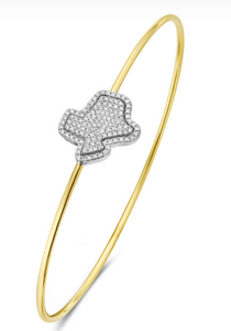 14K Yellow Gold Texas Diamond Bangle
