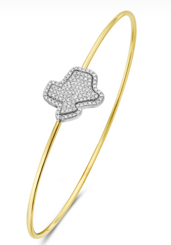 14K Yellow Gold Texas Diamond Bangle
