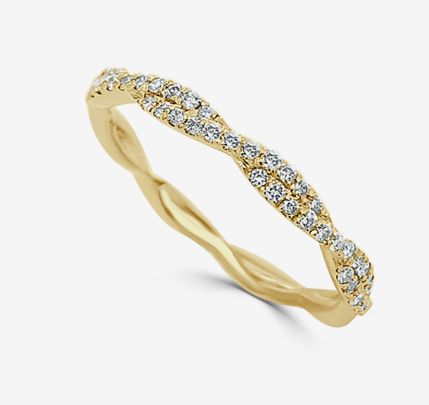 14K Gold & Diamond Twist Ring