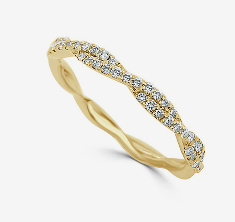 14K Gold & Diamond Twist Ring