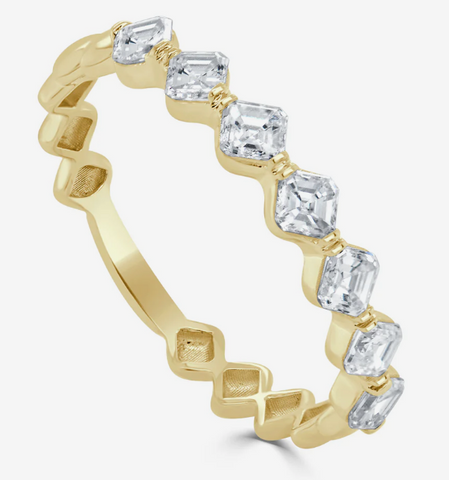 14K Gold & Asscher-Cut Diamond Band