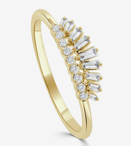 14K Gold Baguette Diamond Ring