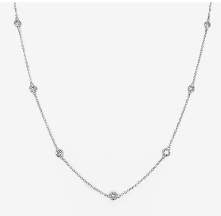 14k Gold & Diamond Station Necklace