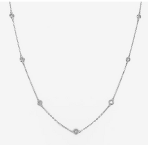 14k Gold & Diamond Station Necklace