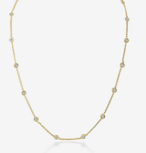 14k Gold & Diamond Bezel Necklace