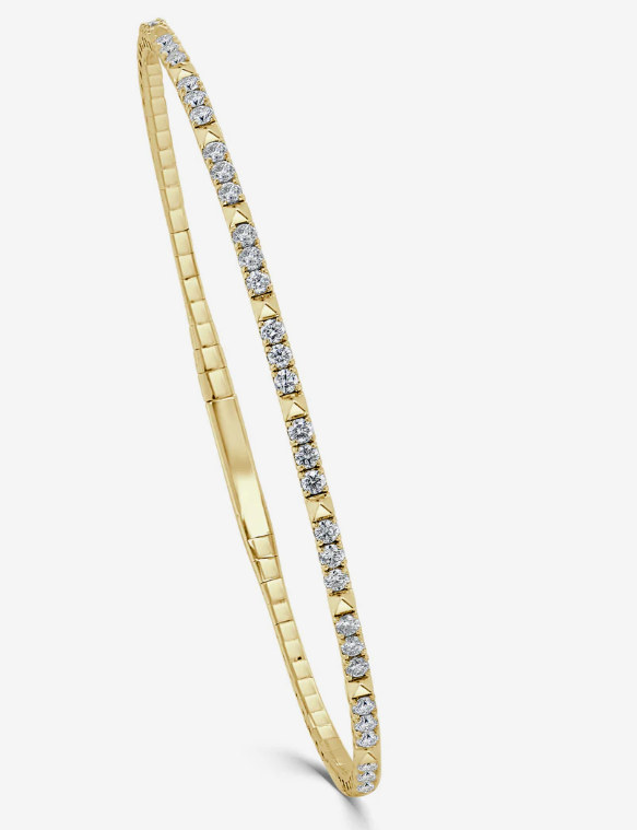 14k Gold & Diamond Flexible Bangle