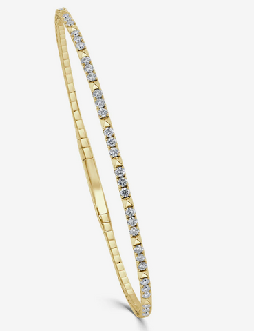 14k Gold & Diamond Flexible Bangle