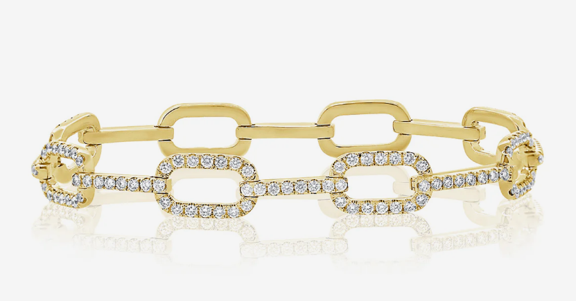 14k Gold & Diamond Link Bracelet