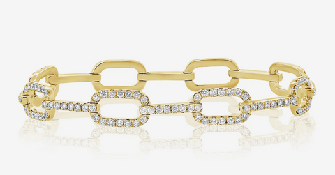 14k Gold & Diamond Link Bracelet