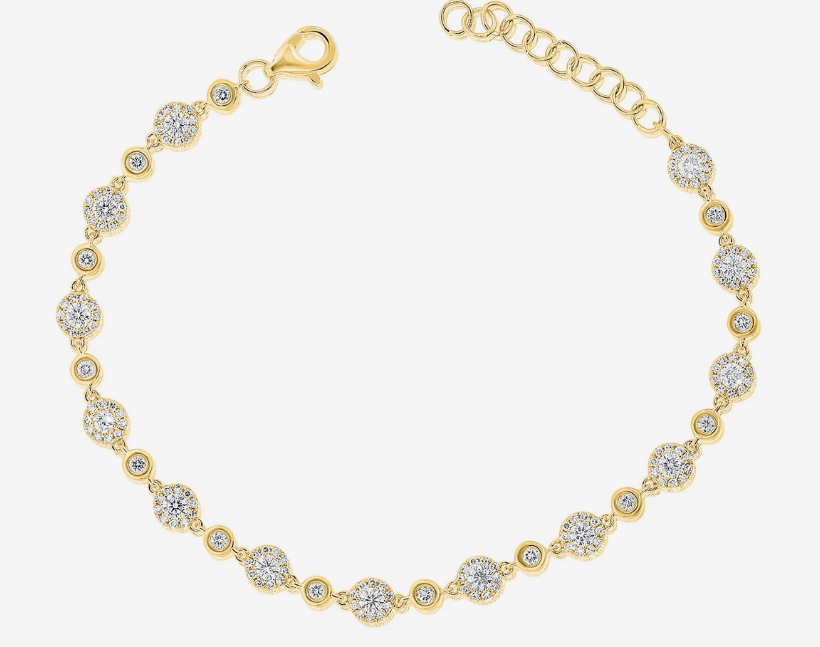 14k Gold & Diamond Cluster Bracelet