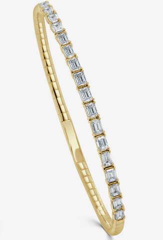 14k Gold & Emerald-Cut Flexible Bracelet
