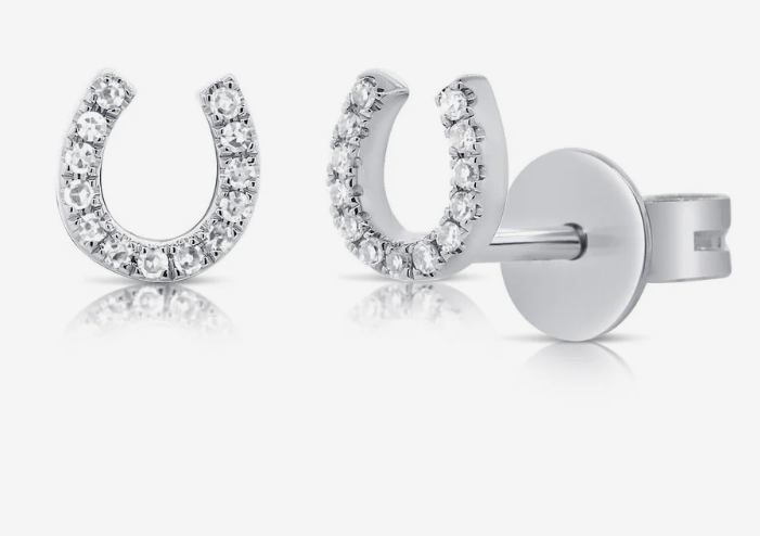 14k Gold & Diamond Horseshoe Earrings