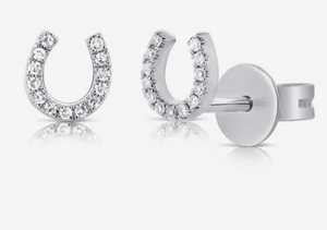 14k Gold & Diamond Horseshoe Earrings