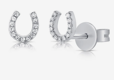 14k Gold & Diamond Horseshoe Earrings