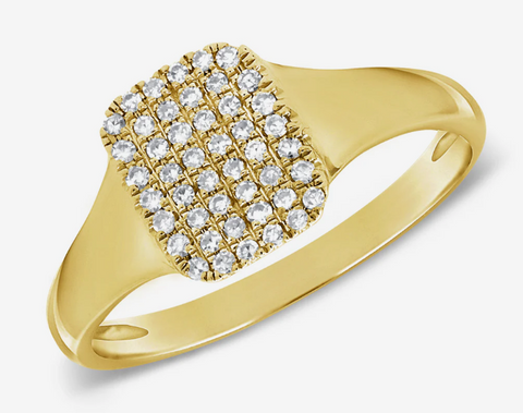 14K Yellow Gold Diamond Pinky Ring