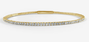 14K Yellow Gold Flexible Diamond Bangle