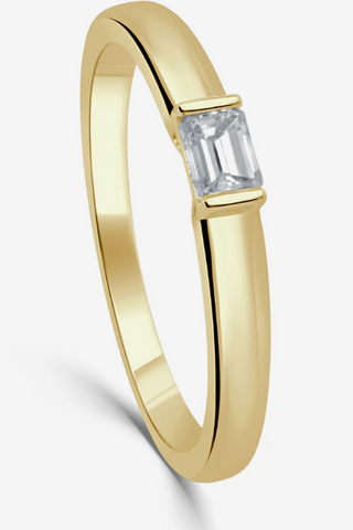 14K Gold Emerald-Cut Diamond Band