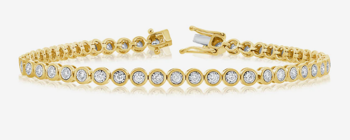 14K Yellow Gold & Diamond Bezel Bracelet