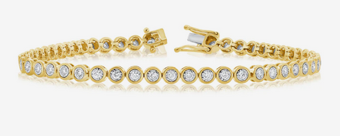 14K Yellow Gold & Diamond Bezel Bracelet