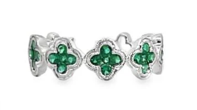 14K White Gold Emerald Ring
