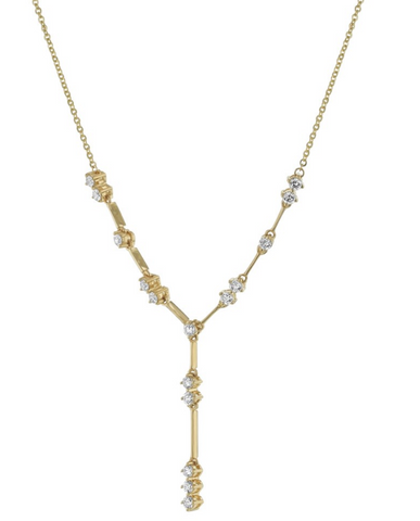 14K Yellow Gold Diamond Y-Shape Necklace
