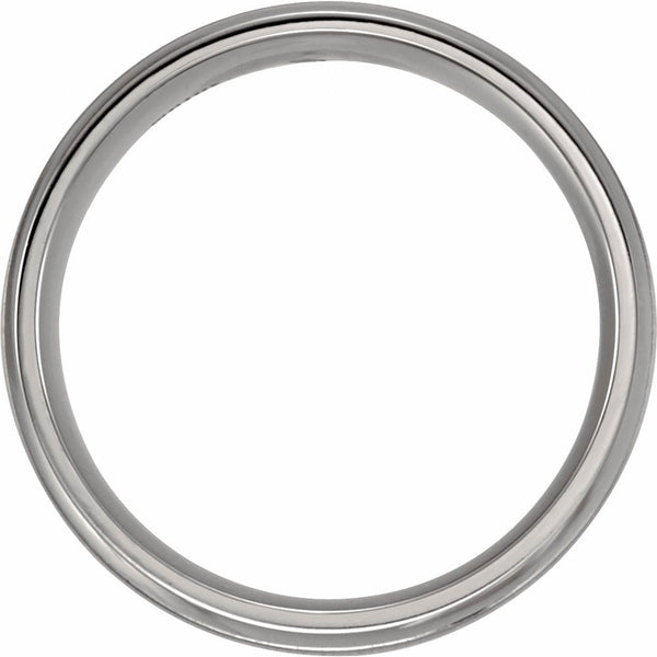 Titanium 8mm Grooved Inlay Half Round Band: