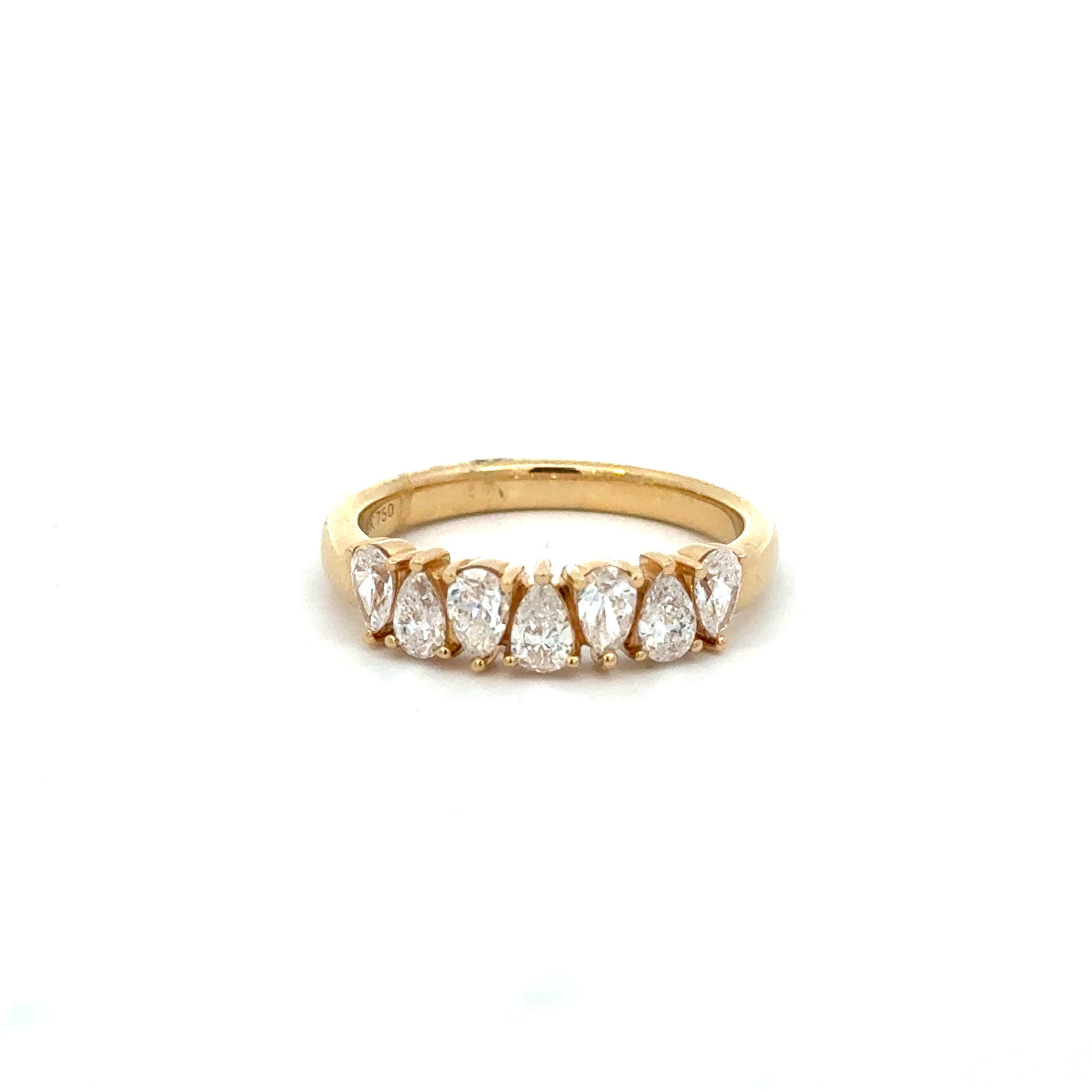 14K Yellow Gold Pear Diamond Band