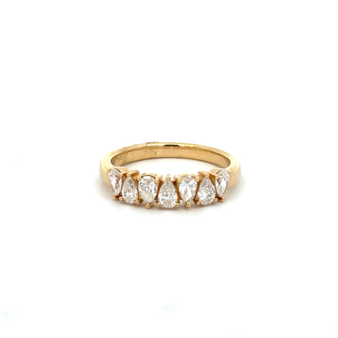 14K Yellow Gold Pear Diamond Band