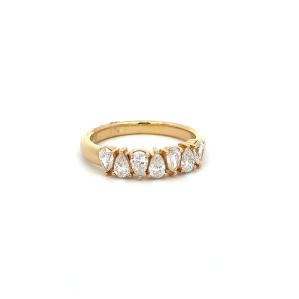 14K Yellow Gold Pear Diamond Band