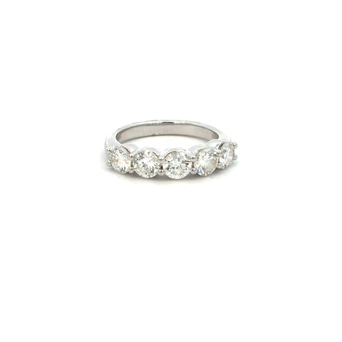 18K White Gold Five-Stone Diamond Band