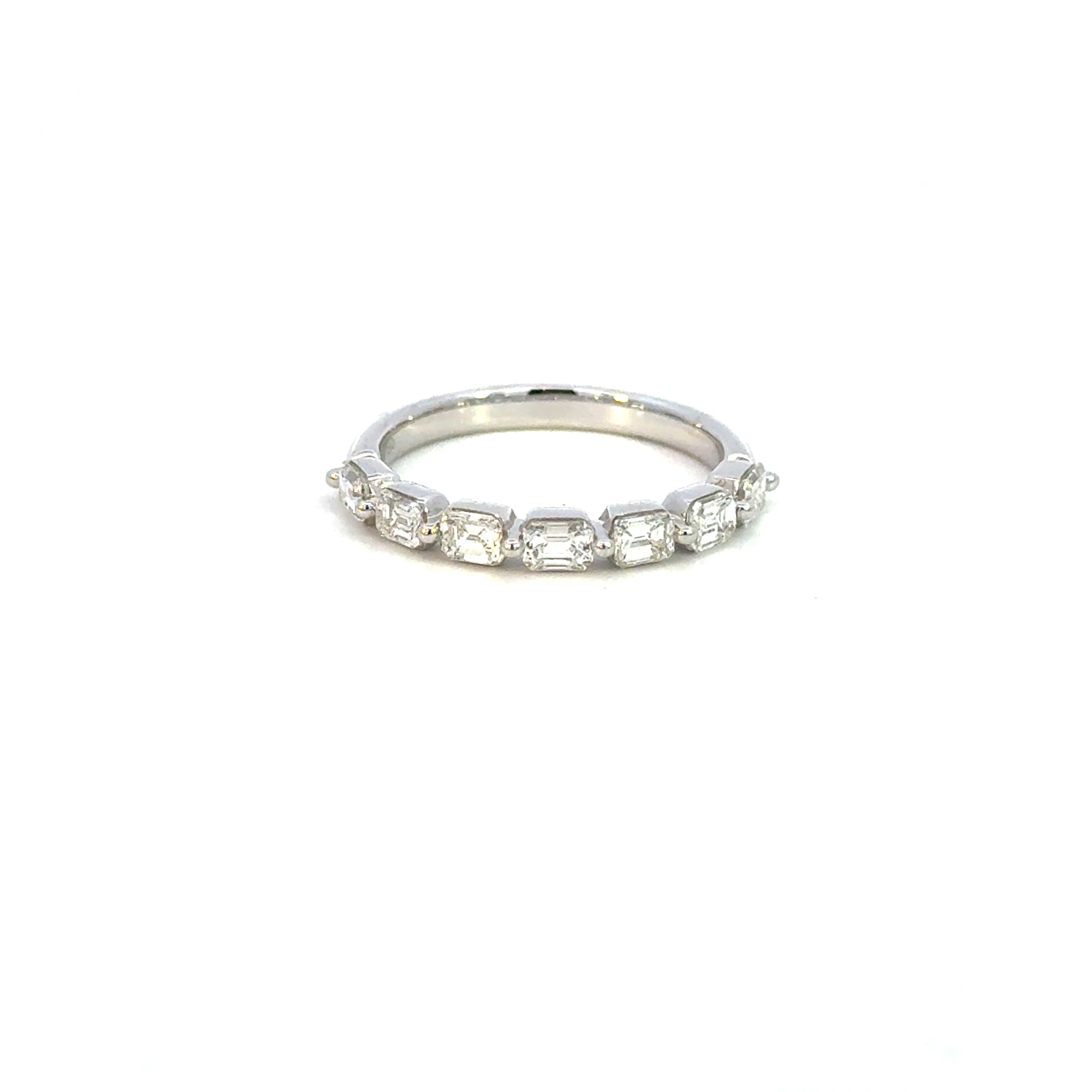 14K White Gold Emerald Cut Diamond Ring
