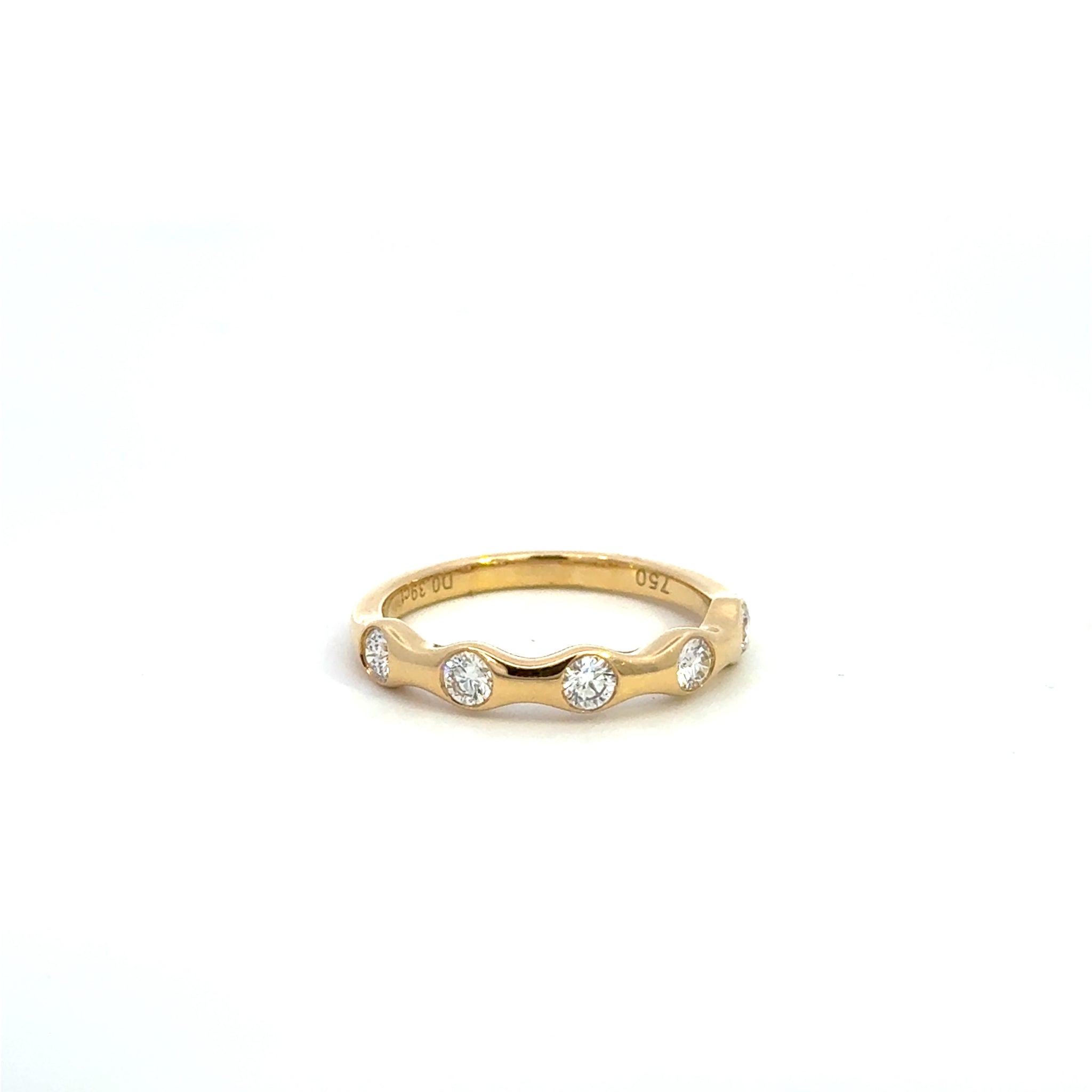 14K Yellow Gold  Bezel Diamond Band