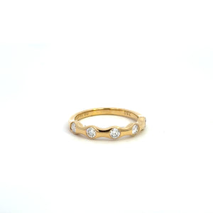 14K Yellow Gold  Bezel Diamond Band