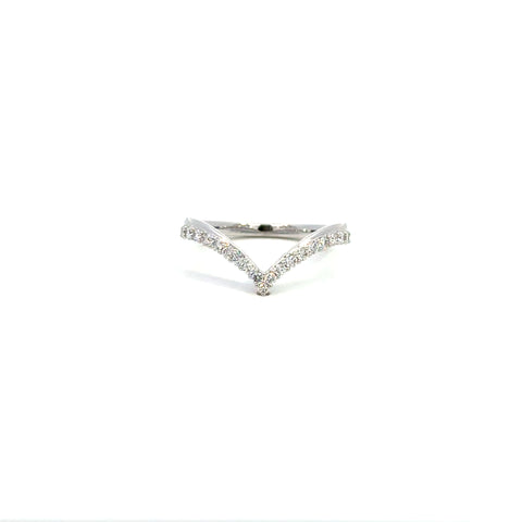 14K White Gold Nesting Wedding Band