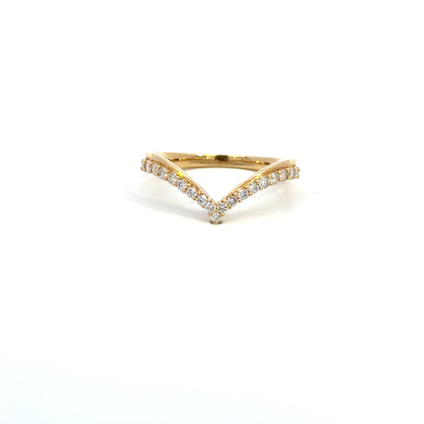 14k Yellow Gold Diamond Contour Band