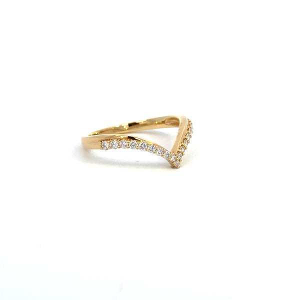 14k Yellow Gold Diamond Contour Band