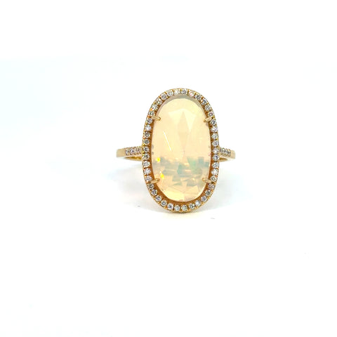18K Yellow Gold Opal Cocktail Ring
