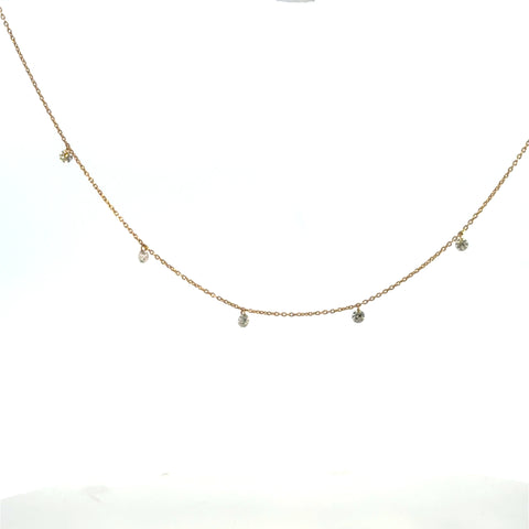 18K Yellow Gold Diamond Necklace