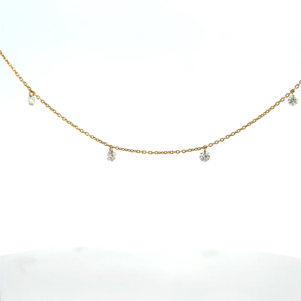 18K Yellow Gold Diamond Necklace