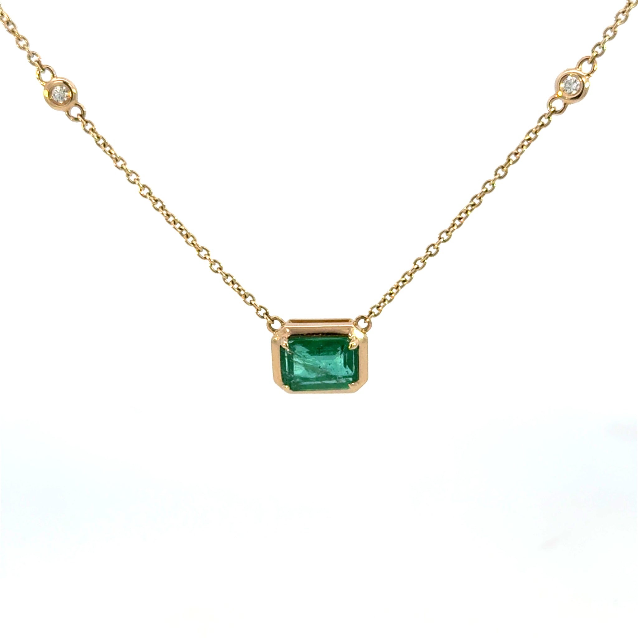 14K Yellow Gold Emerald-Cut Emerald Solitaire